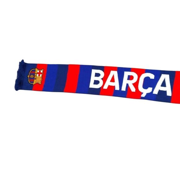 FBC Barcelona Authentic Official Licensed Reversible Soccer Scarf Winter Blue NW - Picture 8 of 11